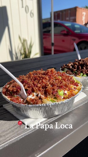 Delicious Meat Loaded Baked Potatoes at La Papa Loca