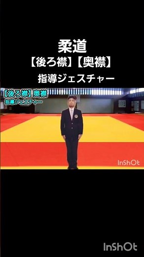 【柔道審判ジェスチャー】後ろ襟（奥襟）指導ジェスチャー🥋少年大会特別規定🥋#judo #shorts
