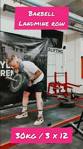 Barbell Landmine Row. 30kg / 3 x 12 #gym