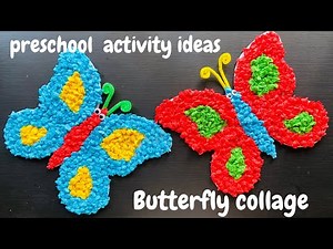 Butterfly Collage | Paper Collage Activities | Paper Crumpling and pasting activity