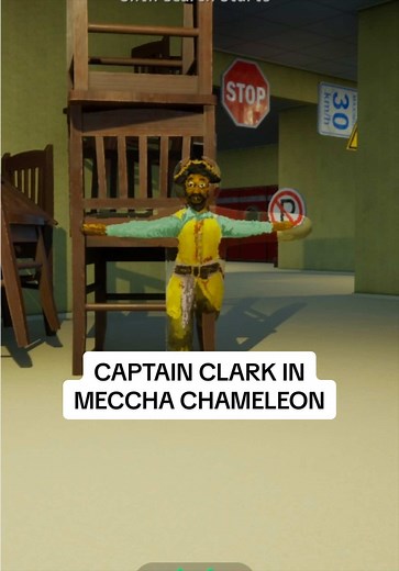 Captain Clark hiding in Mechcha Chameleon Backrooms