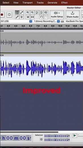 Single click Magic Improvement in Audacity #shorts