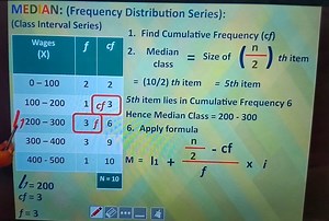 MEDIAN: (Frequency Distribution Series):(Class Interval Series... | Filo