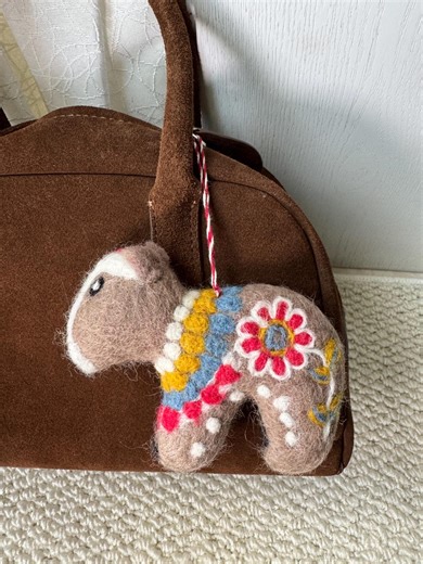 Handmade Wool Felt Alpaca Bag Charm & Keychain - Etsy