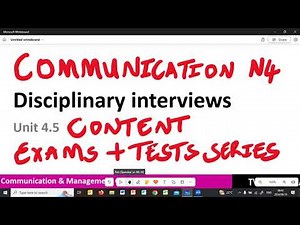 Communication and Management Communication N4 Module 4 Disciplinary Interview