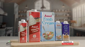 Three ways to say “make it creamy.” Fresh. Half & Half. Whipping — Amul Cream. From rich gravies to indulgent desserts, every dish gets a perfect creamy finish. | Amul