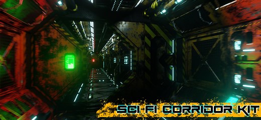 Free download: Sci fi corridor kitbash kit for Blender 2.8