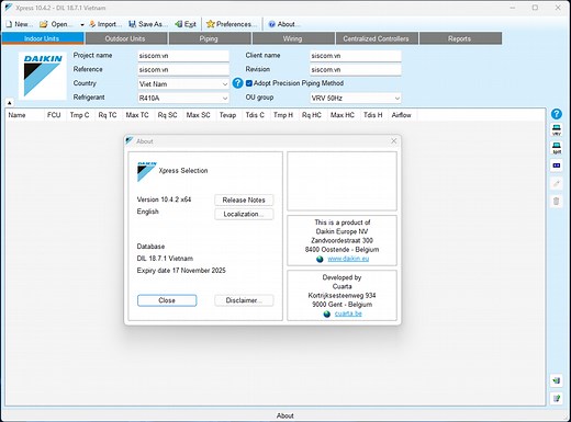 Phần mềm Daikin VRV Xpress (2024-2025): Cách cài đặt và sử dụng