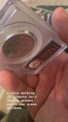 1939 walking liberty half dollar graded ms-65 cac green sticker .