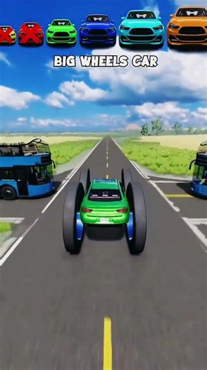 Big vs Small Cars vs Bus– Who Survives? 😱🔥 | BeamNG.drive #shorts