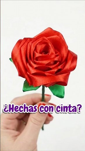 Flores de listón hechas a mano 🌹 ¿te imaginas regalarlas el Día de la Madre?