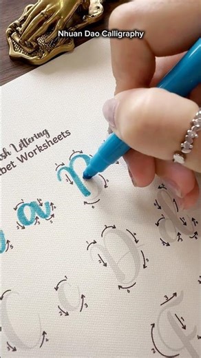 Practice Alphabet Letters | Slow & Relaxing Writing #NhuanDaoCalligraphy#shorts