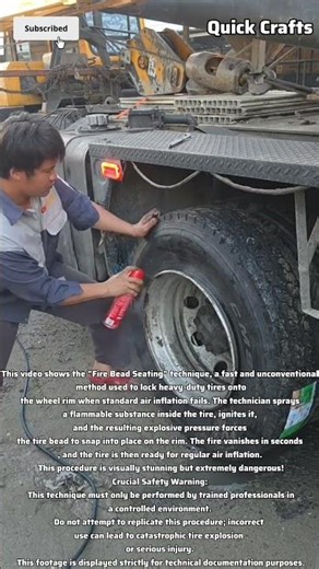 🔥 Don't Try This! Extreme Fire Bead Seating on a Huge Truck Tire #shorts