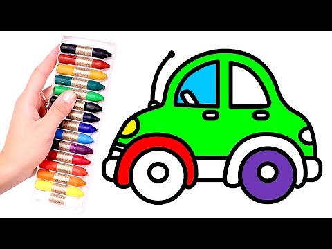 Dibuja y colorea un COCHE de colores 🚗 Dibujos para niños