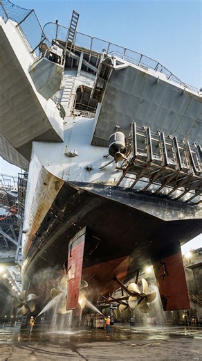 The belly of the beast: USS Nimitz! Look at those massive screws. It's rare to see 100,000 tons from below. But with maintenance costs skyrocketing, can we afford to keep these giants floating? 🇺🇸⚓ . . #military #usa #USNavy #USSNimitz #DryDock #AircraftCarrier #Engineering #Propeller #Shipyard | Military Aviation