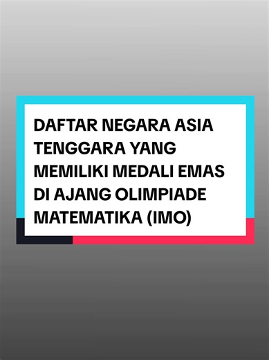 Southeast Asian Countries Winning Gold Medals in IMO