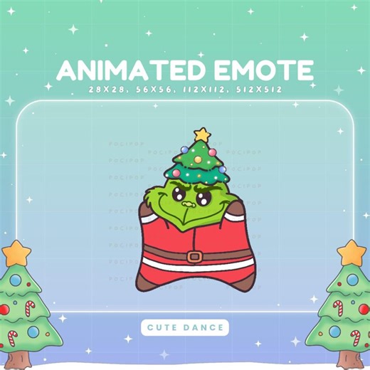 Grinch Christmas Emote Animated, Twitch Dancing Xmas Streaming Chat - Etsy