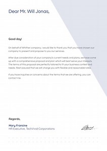 Business Proposal Sample Letter