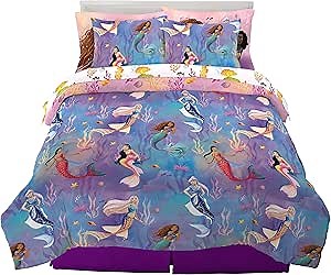 Disney Princess Ariel The Little Mermaid Live Action Movie Ariel Kids Bedding Super Soft Comforter and Sheet Set with Sham, Full, (100% Official Licensed Product) by Franco