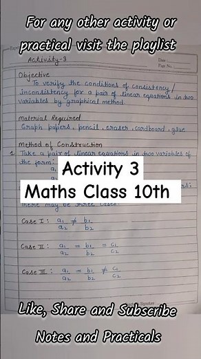 Class 10 Maths Lab Activity 3 Solution// Maths Lab Practical Class 10// #mathsactivity #maths