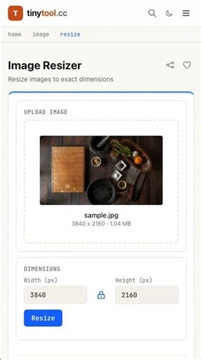 Image Resizer — Free Online Tool | TinyTool.cc