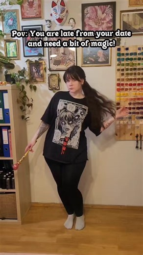 Real ones know who's magic wand I stole! 🪄 #handmadedress #slowfashion #cottagecore #handbroidery