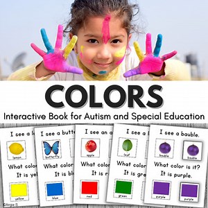 Learning Colors Interactive Book for Nonverbal Students Autism Special Education