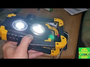 Shayson Akku Baustrahler 20 Watt COB Dual Led Flut und Spot Licht in einem als Powerbank nutzbar