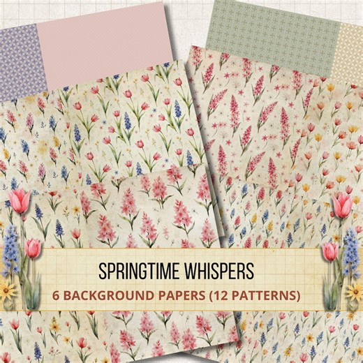 Vintage Floral Background Papers – Springtime Whispers Junk Journal (digital Download) - Etsy