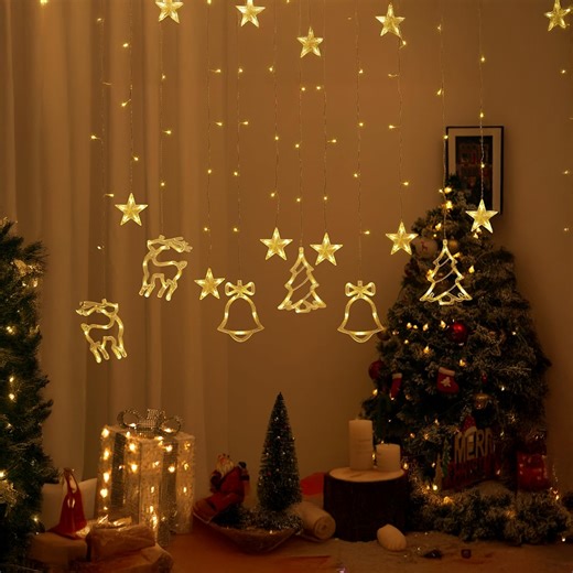 Warm Yellow Christmas Curtain String Lights (10 W) - Kidology Price - Buy Online at Best Price in India