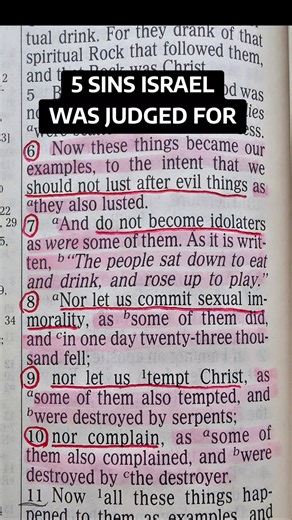 5 Sins Israel Was Judged For (1 Corinthians 10:6-10)