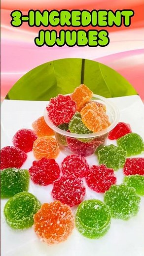 3 ingredients Homemade Jujubes (ජුජුබ්ස් )🍡🥰🏠 | Sweet, Easy & Colorful #shorts