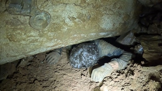 They found him stuck 300 feet down behind a battery plant