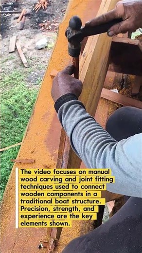 Traditional Wooden Boat Chiseling Process | Manual Wood Joint Craftsmanship