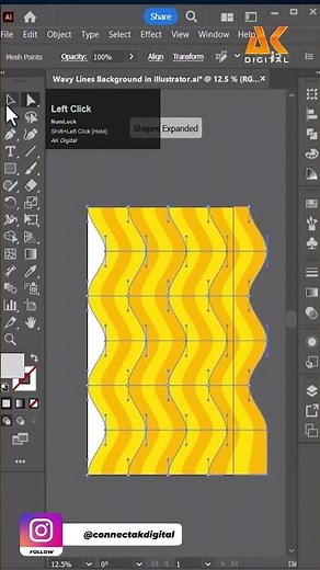 How to Design Wavy Lines in Illustrator | Adobe Illustrator Tutorial for Beginners | AK Digital