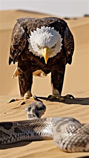 Epic Desert Battle: Eagle vs Snake | Nature's Deadly Standoff#EagleVsSnake #NatureLovers #DesertLife