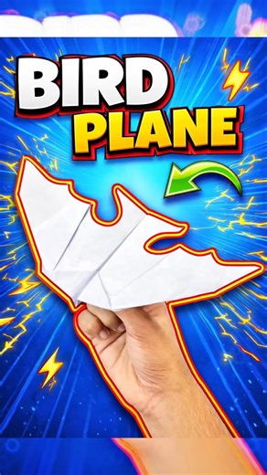 Bird Style Paper Airplane ✈️ Easy Flying Trick #paperplane #origami #diy #shorts #crafts