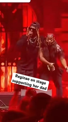 Reginae Carter on stage with her Dad Lil Wayne. #reginaecarter #lilwayne #weezy #dance #family #love