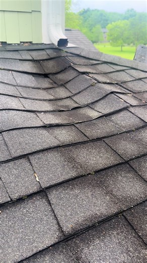 That dip is a warning sign ⚠️ Shingles installed on raw decking = water intrusion sagging wood