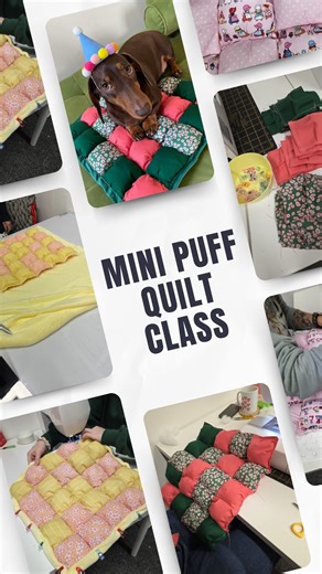 Create and Sew Studio on Instagram: "After a brilliant trial session creating the cutest mini puff quilts, we’ve added two new dates for 2026! These workshops are ideal for confident beginners who’ve already tackled a few sewing projects and fancy something a bit different. We loved seeing how one customer turned hers into a cozy dog mat, while another is already planning a full-size version for her bed, the possibilities are endless! New dates: ✨ Full-day workshop: Saturday 24th January ✨ Eveni