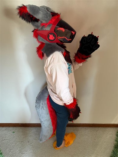 Protogen Premade Fursuit Partial (head, Hand Paws, and Large Tail With Belt) - Etsy
