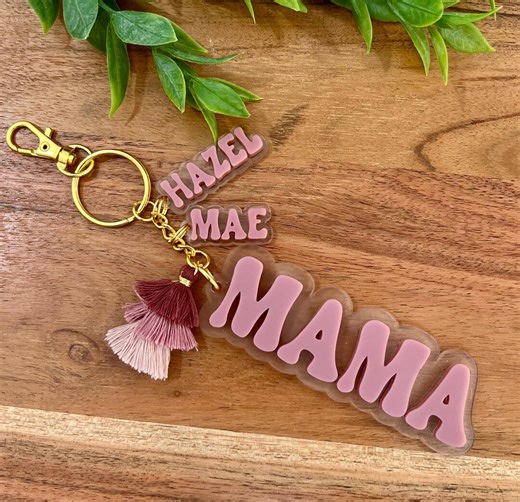 Personalized Mama Keychain With Kids Names - Etsy