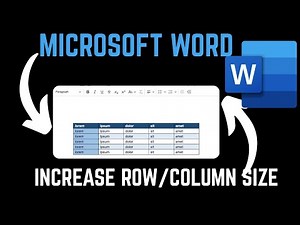 How To Increase/Reduce Size Of Rows And Column On Tables In Word Document