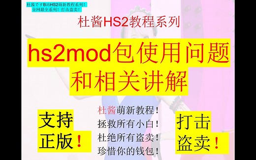 hs2mod包使用问题和相关讲解-杜酱萌新hs2教程系列-还有来一起交流哦！