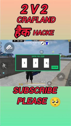 2V2 Hack Crafland Map Code Auto Headset Watch Full Video || #freefire #crafland #shorts