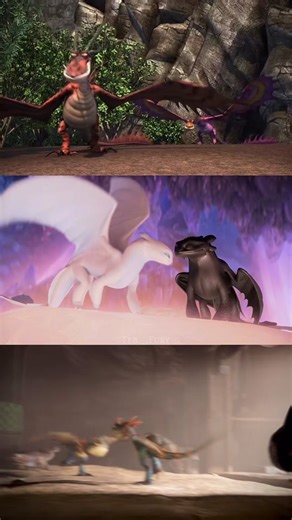 Toothless and Light Fury Mating Dances | Chimuelo vs Pesadilla Monstruosa