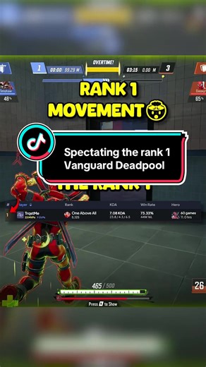 Spectating the Rank 1 Vanguard Deadpool in Marvel Rivals 👀🔥 Deadpool can flex all three roles, but watching the best player in the world run him as a frontline Vanguard is a masterclass in pressure, positioning, and team control. If you want to learn how top players actually tank and carry fights with Deadpool, this is it. #marvelrivals #deadpool #marvelrivalstips #gamingclips #rankedgaming