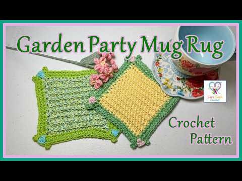 Garden Party Mug Rug Coaster Crochet Pattern