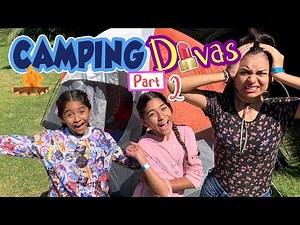 Camping Divas Pt 2 - Camp 24 Hours Challenge - Family Fun : Vlog It // GEM Sisters