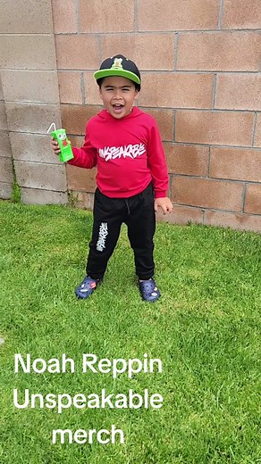 Noah Lil-unspeakable reppin Unspeakable merch. get your delicious apple juice box sold at Walmart #unspeakablesnumberonefan #Lilunspeakable #unspeakable #juicebox
